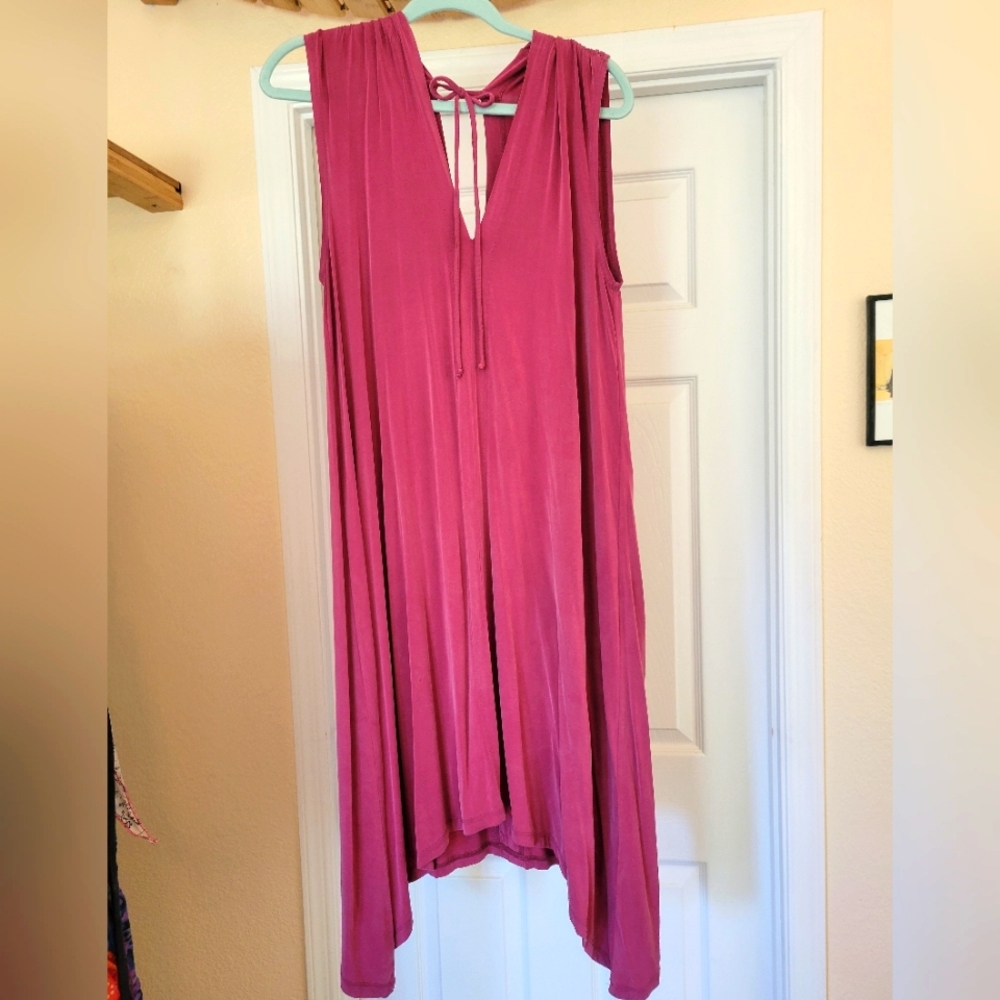 eri+ali Anthropologie 3/4 Magenta Dress Sz S